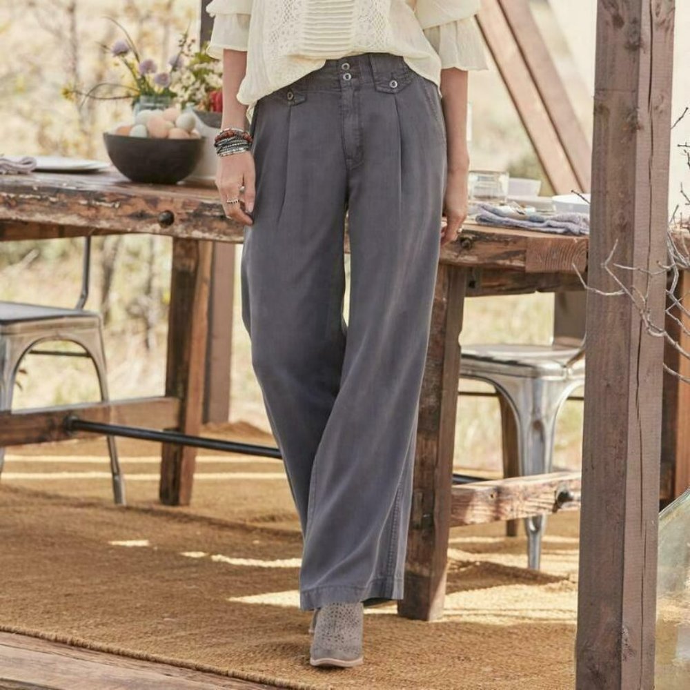 Sundance Gray Wide Leg Tencel Celine Pants